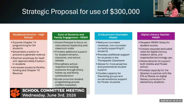Thumbnail image for School Committee: 06/03/2026